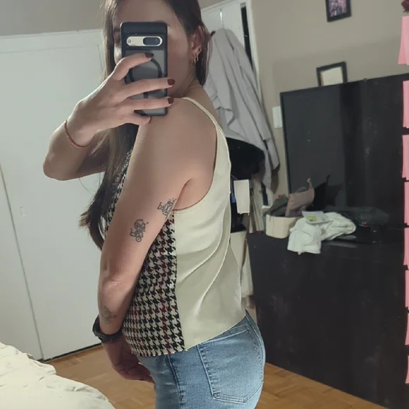 Zara Multicolor Houndstooth Camisole - Picture 4 of 7